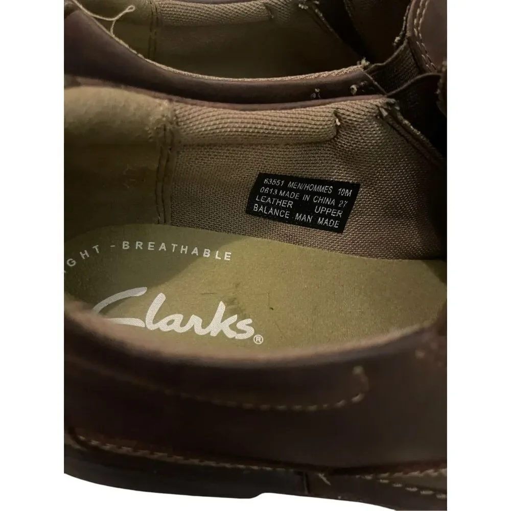 Clarks Mens Chocolate Brown Senner Falls Slip On Loafers Casual Shoes Size 10